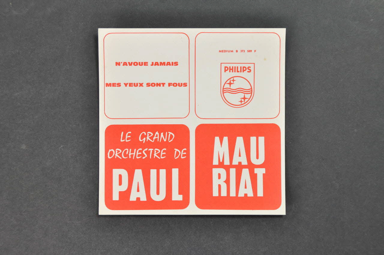 pochette de disque Mes yeux sont fous 2001.69.16.1330 Photo Mucem