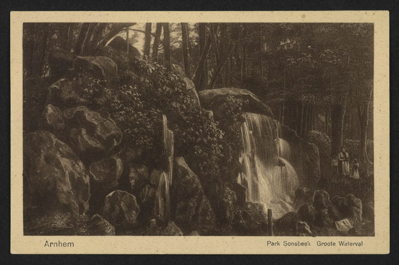 carte postale PARK SONSBEEK, GROOTE WATERVAL, ARNHEM 4P2265 Photo