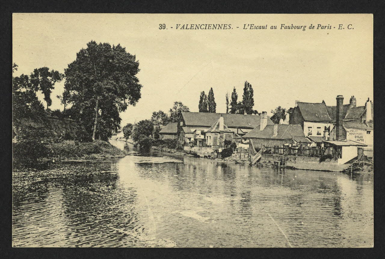 carte postale VALENCIENNES, L'ESCAUT AU FAUBOURG DE PARIS 4P2300 Photo