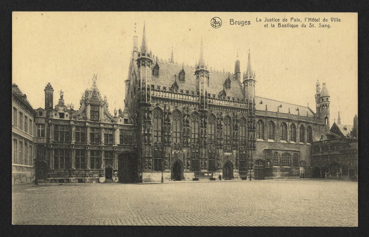 carte postale BRUGES, LA JUSTICE DE PAIX, HOTEL DE VILLE, BASILIQUE DU SAINT SANG AU  ERN. THILL BRUXELLES 4P2311 Photo