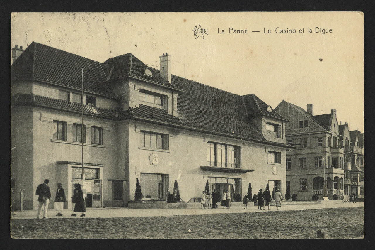 carte postale LA PANNE, LE CASINO ET LA DIGUE 4P2312 Photo