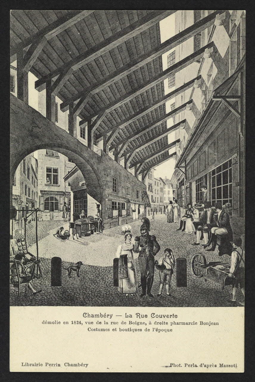 carte postale CHAMBERY, LA RUE COUVERTE, PHOTO D'APRES MASSOTI 4P2345 Photo