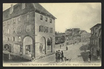 carte postale CHAMBERY, RUINES DE L'EGLISE ET DU COUVENT DE SAINT DOMINIQUE EN 1816, PEINTURE DE MASSOTI 4P2347  Photo