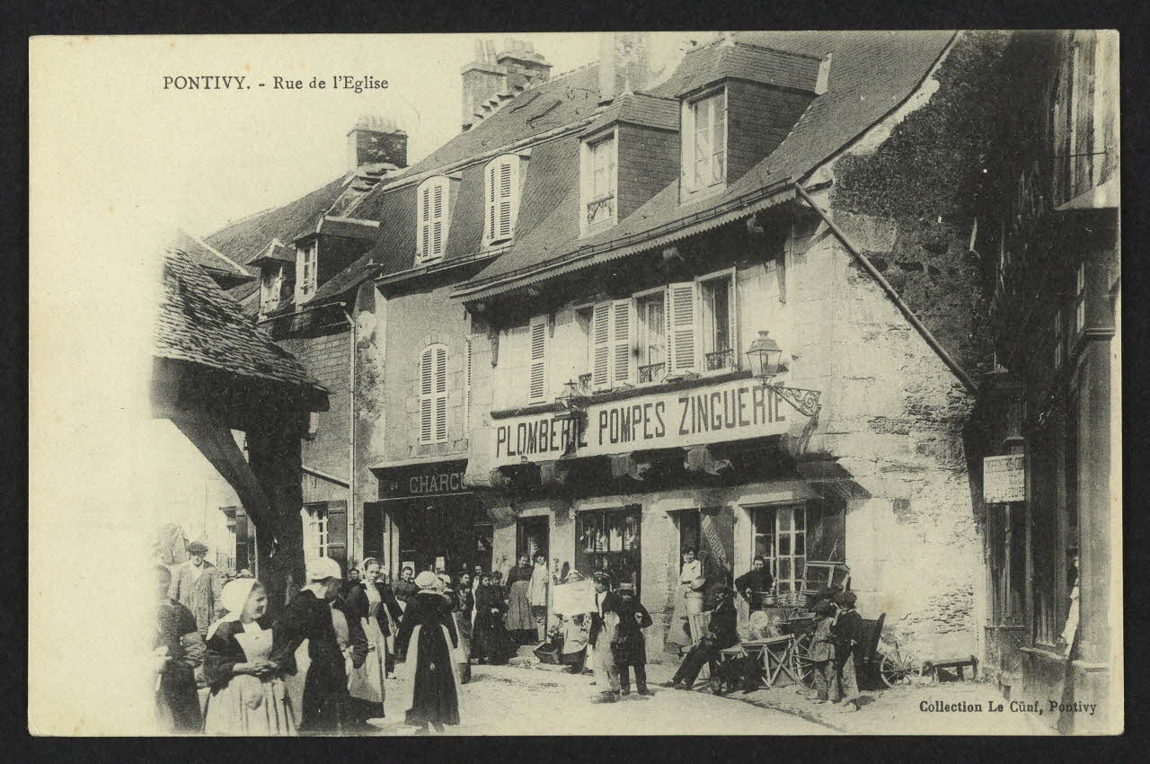 carte postale PONTIVY, RUE DE L'EGLISE 4P2380 Photo