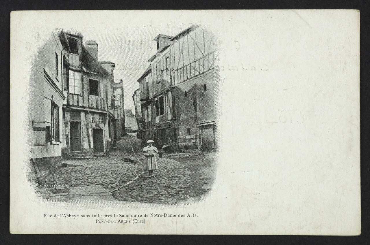 carte postale PONT-DE-L'ARCHE, RUE DE L'ABBAYE SANS TOILE PRES DU SANCTUAIRE DE NOTRE-DAME DES ARTS 4P2433 Photo