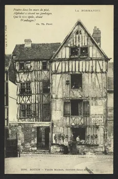 carte postale ROUEN, VIELLE MAISON, DERRIERE SAINT-MACLOU, STROPHE DE CH. TH. FERET 4P2446  Photo
