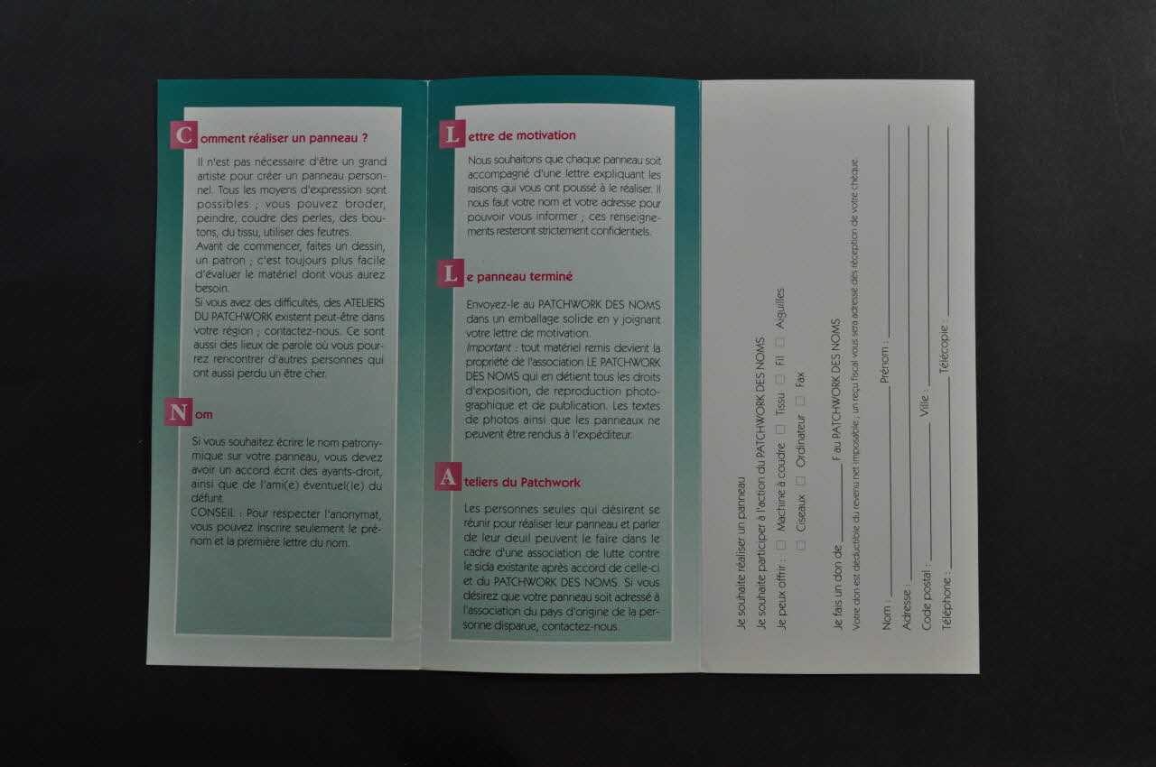Le Patchwork Des Noms Dépliant Le Patchwork des noms France 1993/6 2002.126.120 Photo Mucem