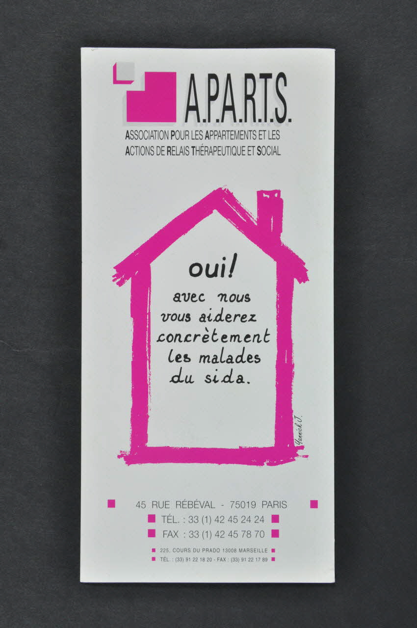 APARTS-Association pour les Appartements et les actions de Relais Thérapeutique et Social tract Provence-Alpes-Côte d'Azur, France 1995 2002.126.135 Photo Mucem