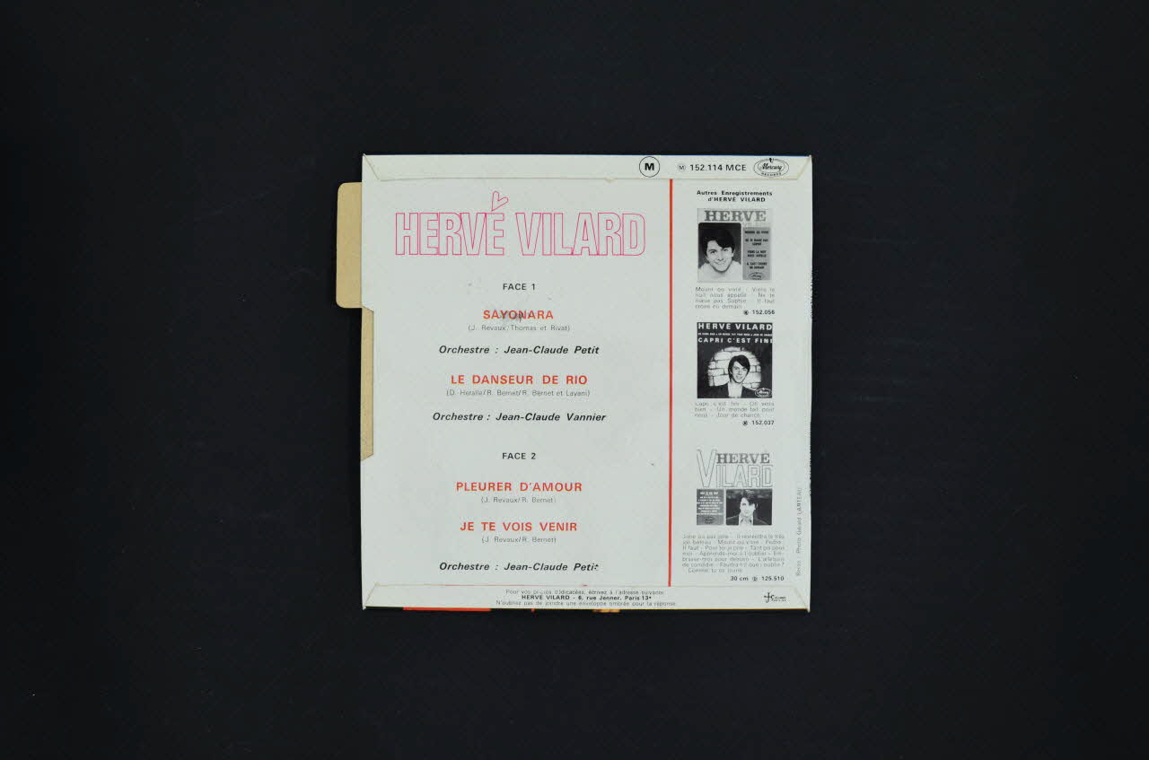pochette de disque Le danseur de Rio 2001.69.16.1374 Photo Mucem