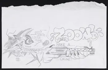 Zoow24 esquisse Don't loose time... make a crime Lombardie, Italie 2013 2020.22.38  Photo Mucem / Marianne Kuhn