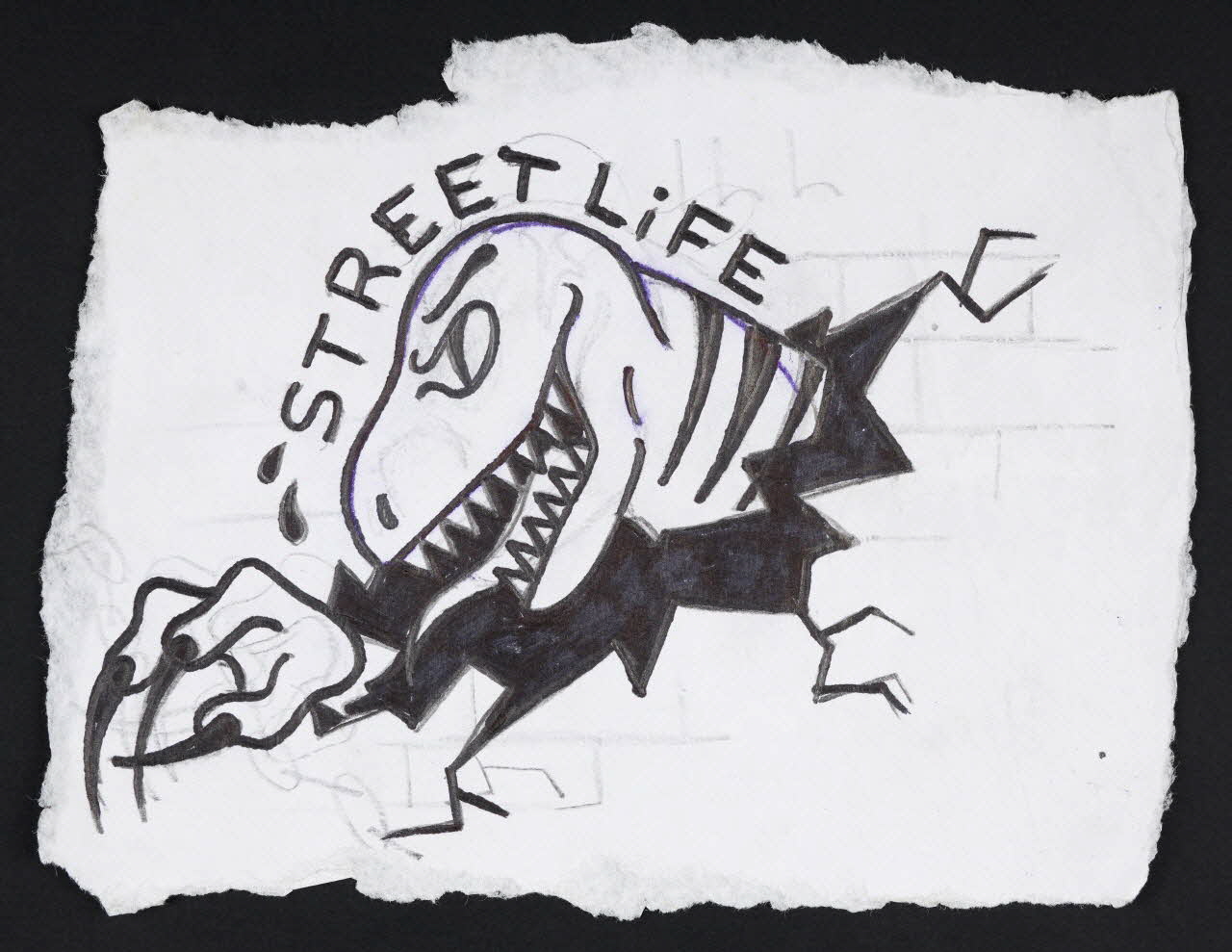 Zoow24 esquisse Streetlife (pour un tatouage) Lombardie, Italie 2013 2020.22.41 Photo Mucem / Marianne Kuhn