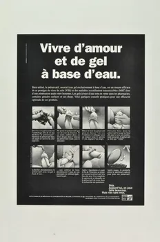 Secrétariat d'Etat à la Santé / Comité Français affiche "Vivre d'amour et de gel à base d'eau" France 1998 2002.126.15 Photo Mucem