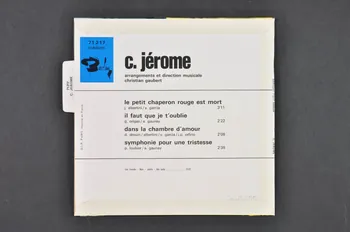 pochette de disque Symphonie pour une tristesse 2001.69.16.1397 Photo Mucem
