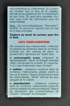 Actions Traitements Réglette "Antiprotéases et interactions médicamenteuses" France 1999 2002.126.190 Photo Mucem