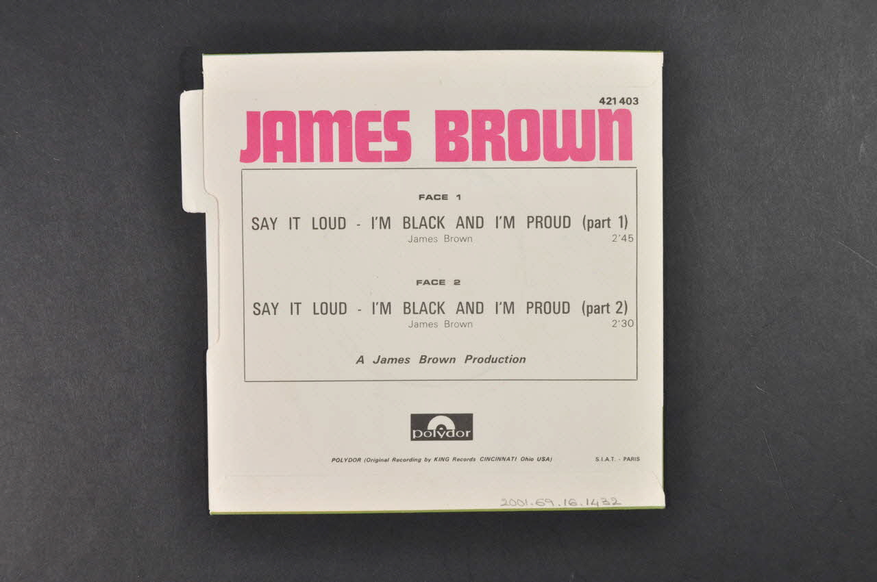 pochette de disque I'm black and I'm proud 2001.69.16.1432 Photo Mucem