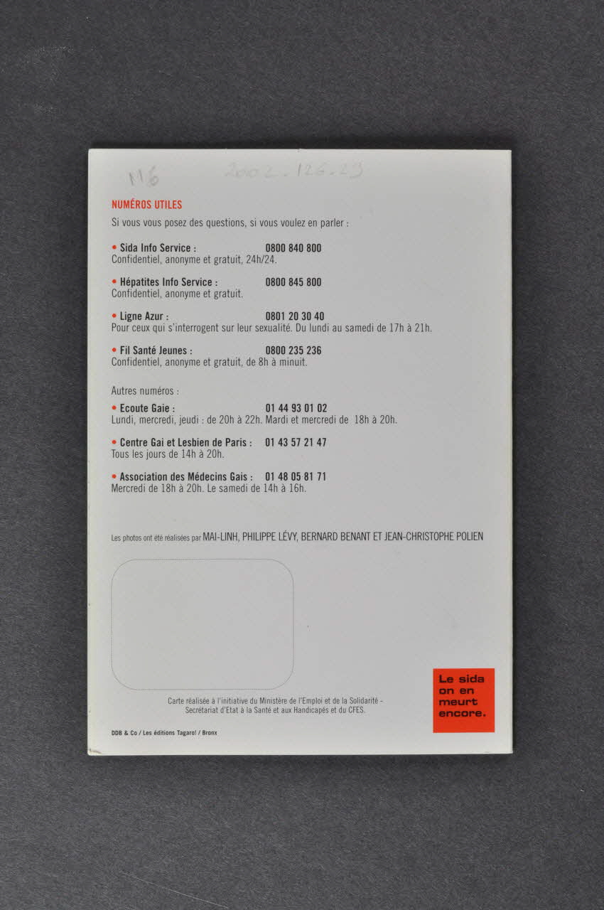 Secrétariat d'Etat à la Santé et aux Handicapés / CFES Dépliant Qui vivra baisera, aimera, jouira, verra. Pour que dure le plaisir. France 2002 2002.126.29 Photo Mucem