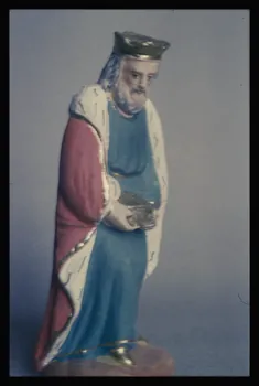 Marcel Maget photographie Santon fait par Neveu d'Aubagne dans les Bouches-du-Rhône, en 1951 représentant un roi mage Ile-de-France, France 1956/10/28 Ph.1956.95.38 Photo