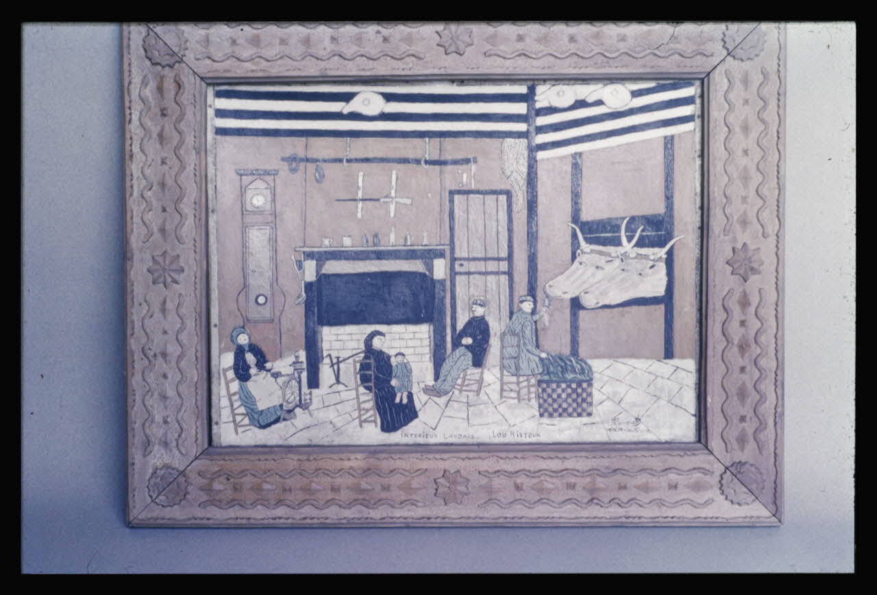 Marcel Maget photographie Peinture à l'huile par Beuquet. Landes, Tartas. Intérieur landais Ile-de-France, France 1954/10/28 Ph.1956.95.5 Photo