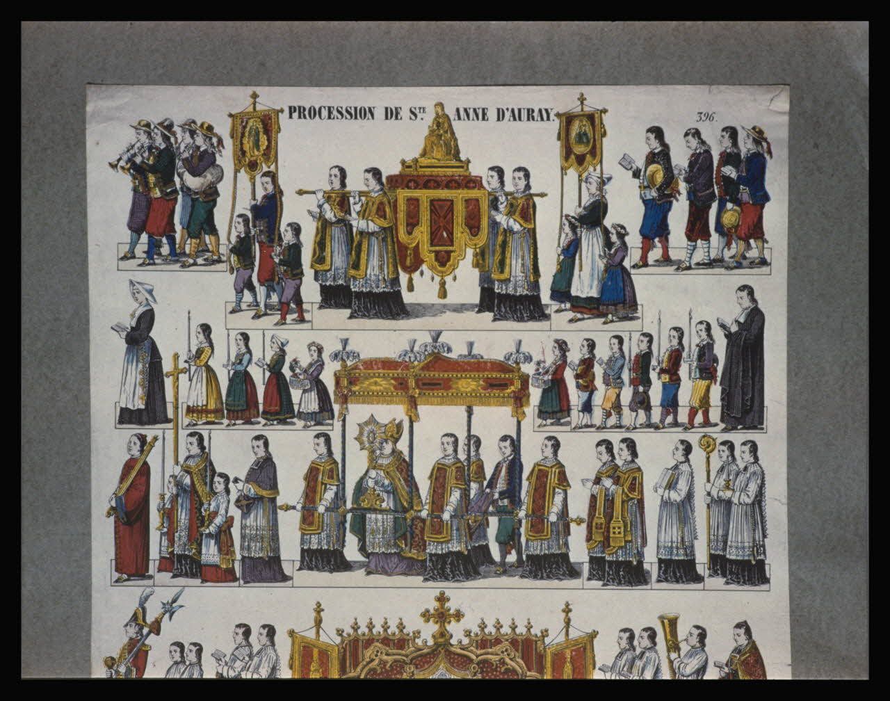 Bandy photographie Estampe. "Procession de Sainte-Anne-d'Auray". Lithographie couleur. Metz Ile-de-France, France 1959/6/1 Ph.1959.102.28 Photo