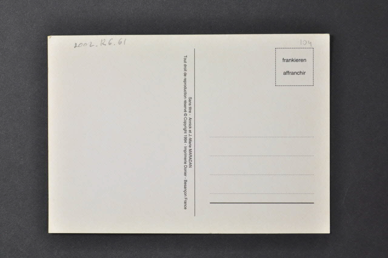 Fondation de France et la Fondation Levi Strauss carte postale "Sans titre" France 1994 2002.126.61 Photo Mucem