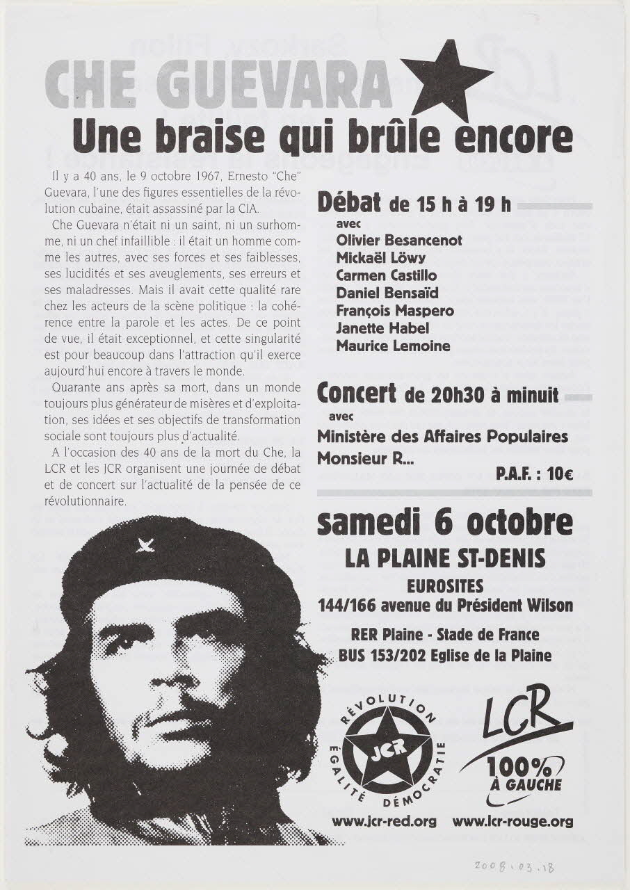Ligue Communiste Révolutionnaire tract "Sarkozy, Fillon mettent les droits sociaux en faillite  Engageons la résistance !" France 2007 2008.3.18 Photo Mucem / Marianne Kuhn