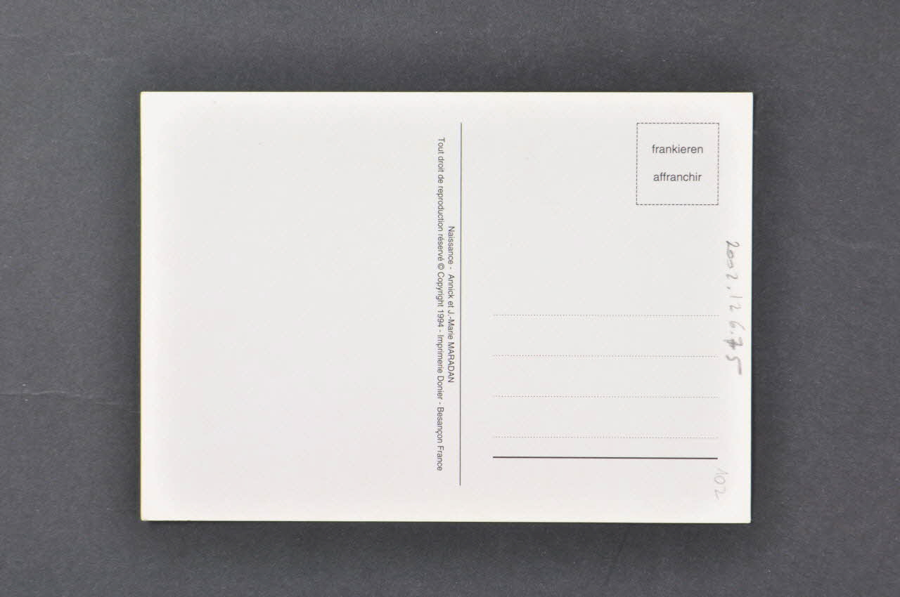 Fondation de France et la Fondation Levi Strauss carte postale "Naissance" (série de 8 cartes postales) France 1994 2002.126.75 Photo Mucem
