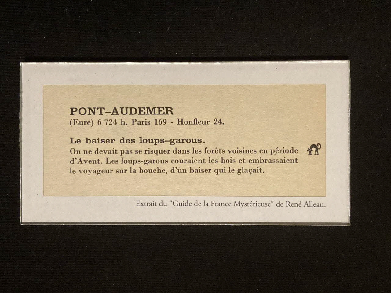 Pierre Fisher ; Justin Meekel élément de l'installation Verdure Tour : De la France mystérieuse 2009/7/8-2009/8/13 2020.44.1.10 Photo Mucem