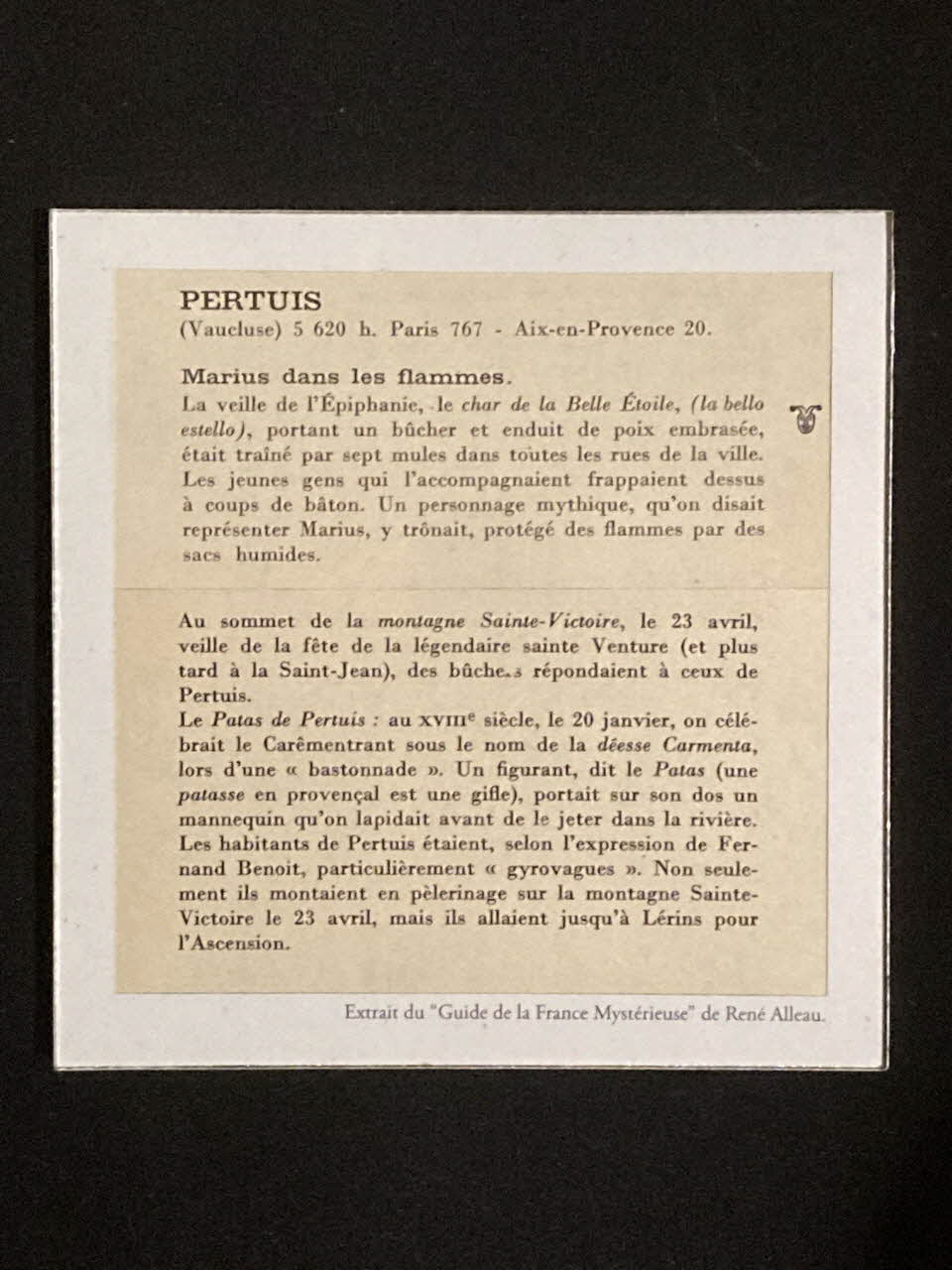 Pierre Fisher ; Justin Meekel élément de l'installation Verdure Tour : De la France mystérieuse Provence-Alpes-Côte d'Azur, France 2009/7/8-2009/8/13 2020.44.1.63 Photo Mucem