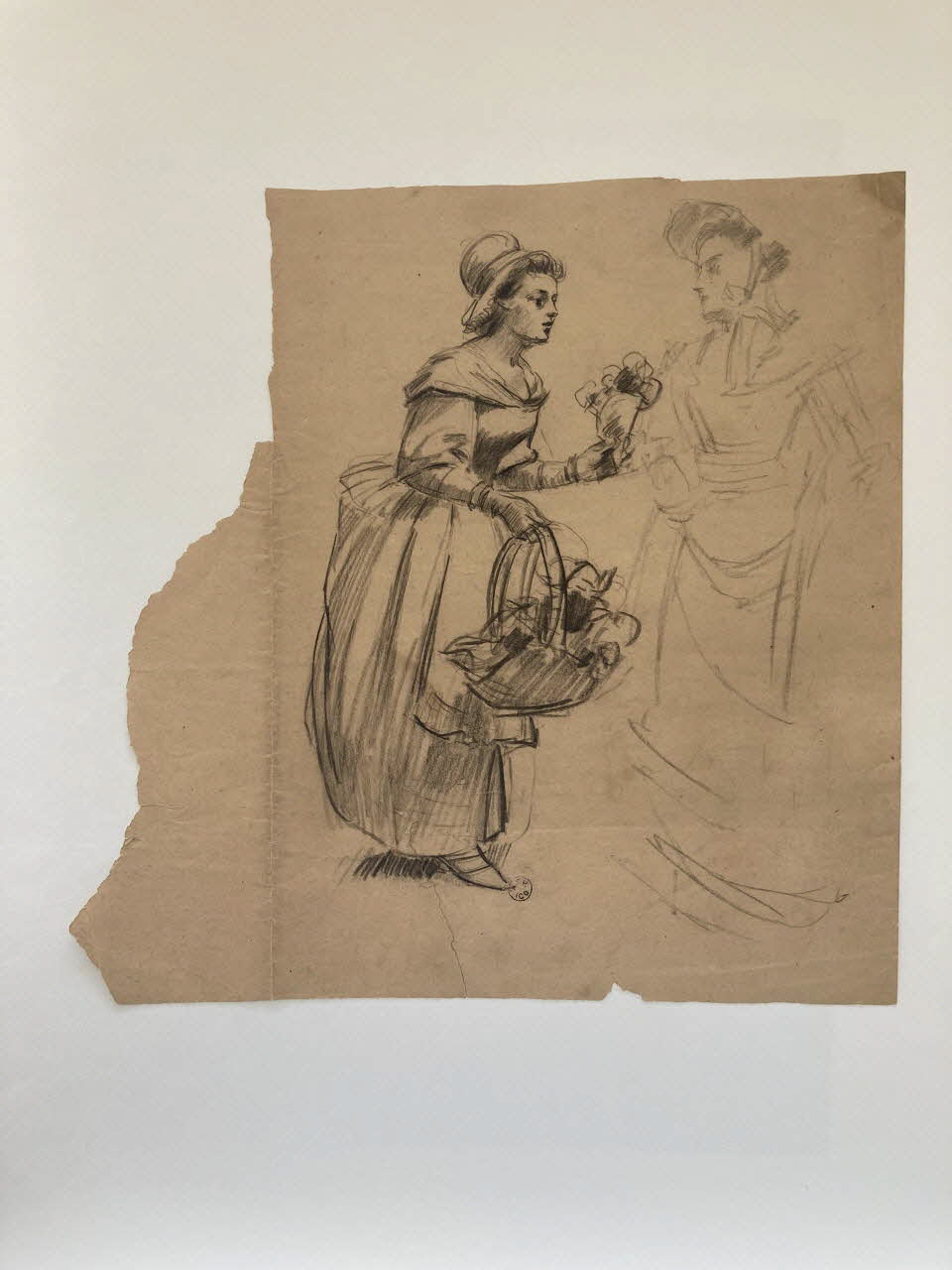dessin Feuille d'étude de marchande de fleurs 1967.60.255 Photo Mucem