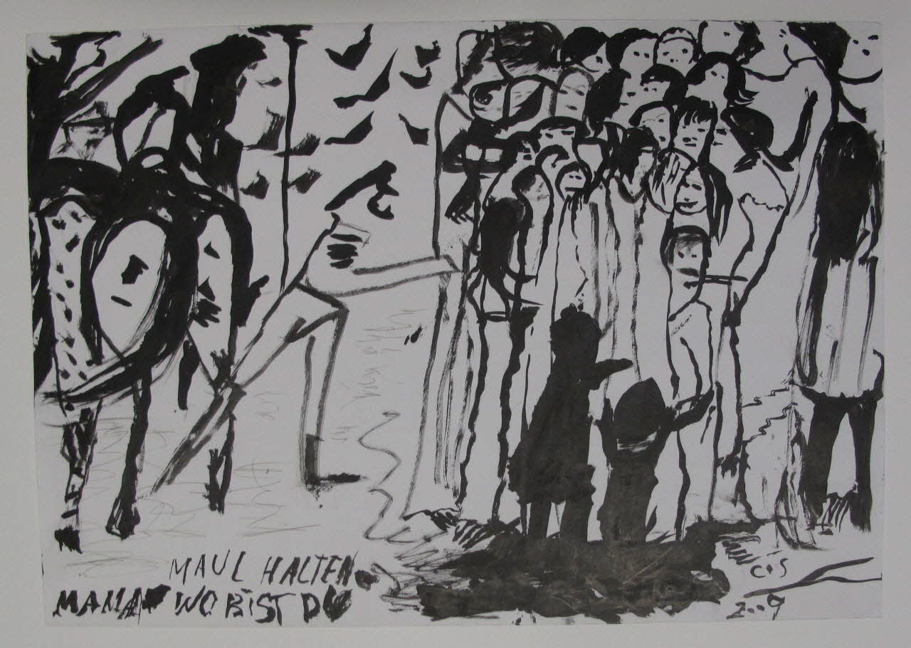 Ceija Stojka dessin Taisez-vous! Maman où es-tu? Bundesland Wien, Autriche 2009 2018.77.2 Photo Mucem