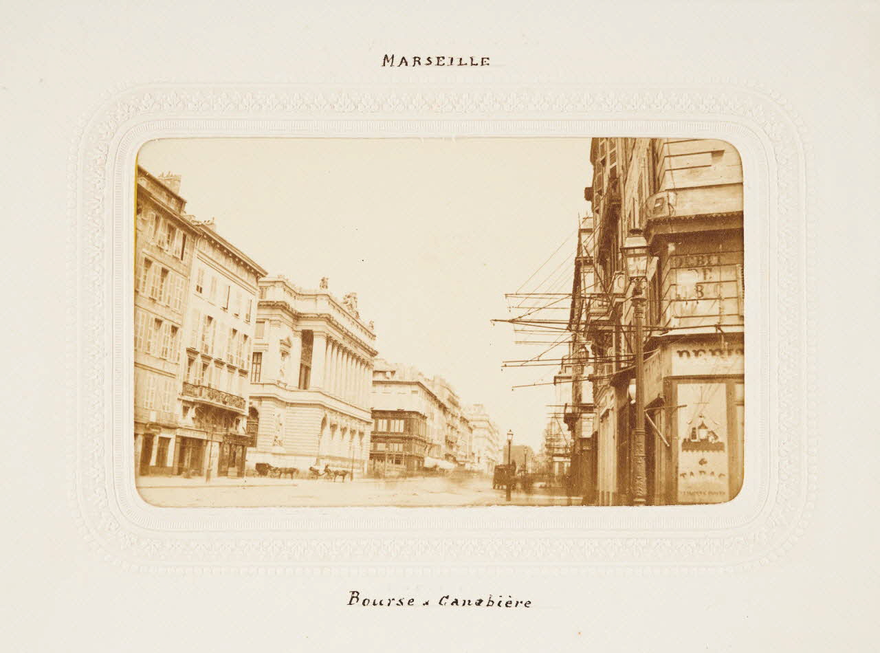 Collé et Vérane tirage photographique Marseille. Bourse et Canebière Provence-Alpes-Côte d'Azur, France 1860-1870 2020.41.1.81 Photo Mucem / Marianne Kuhn