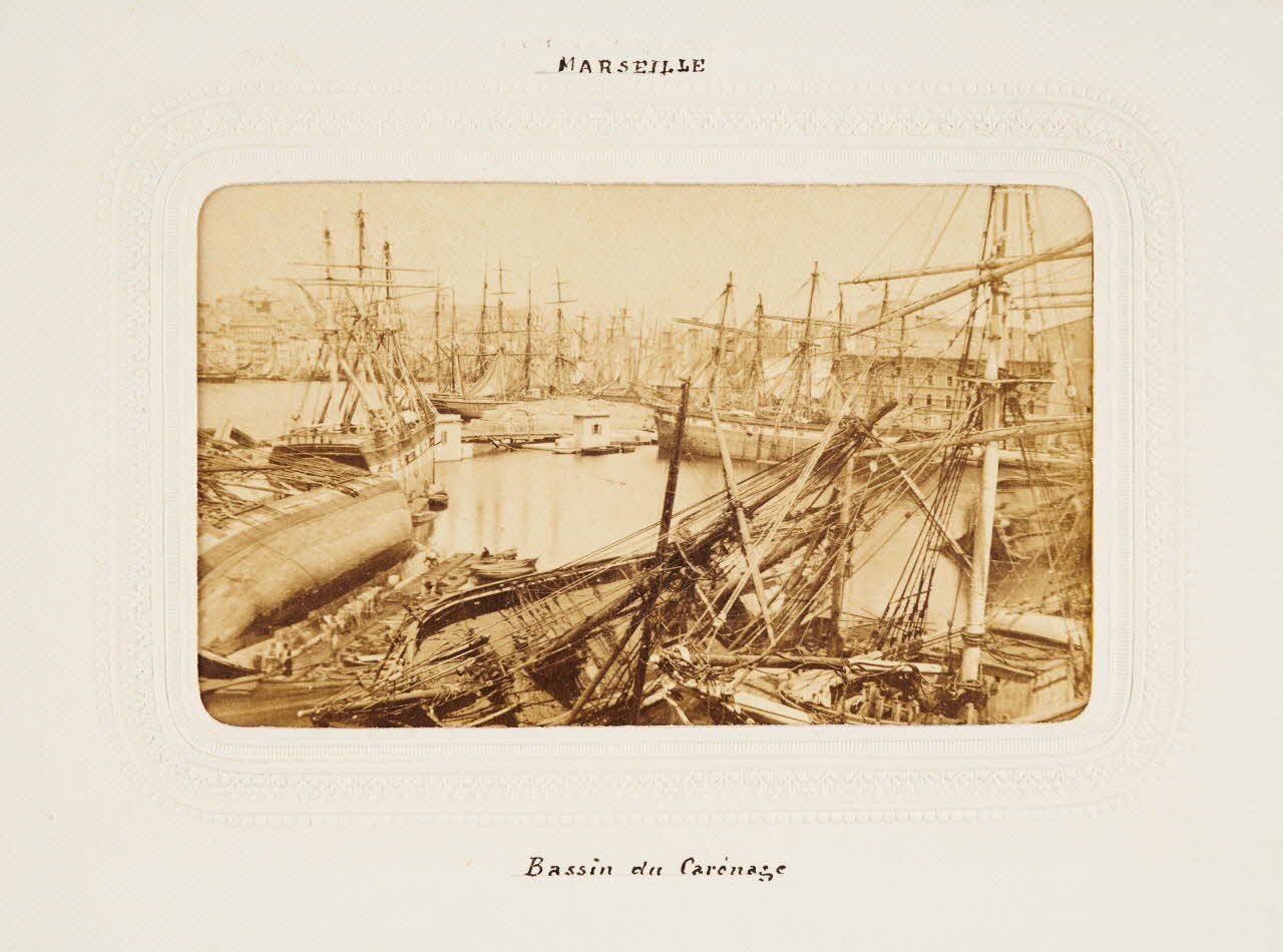 Collé et Vérane tirage photographique Marseille. Bassin du Carénage Provence-Alpes-Côte d'Azur, France 1860-1870 2020.41.1.82 Photo Mucem / Marianne Kuhn