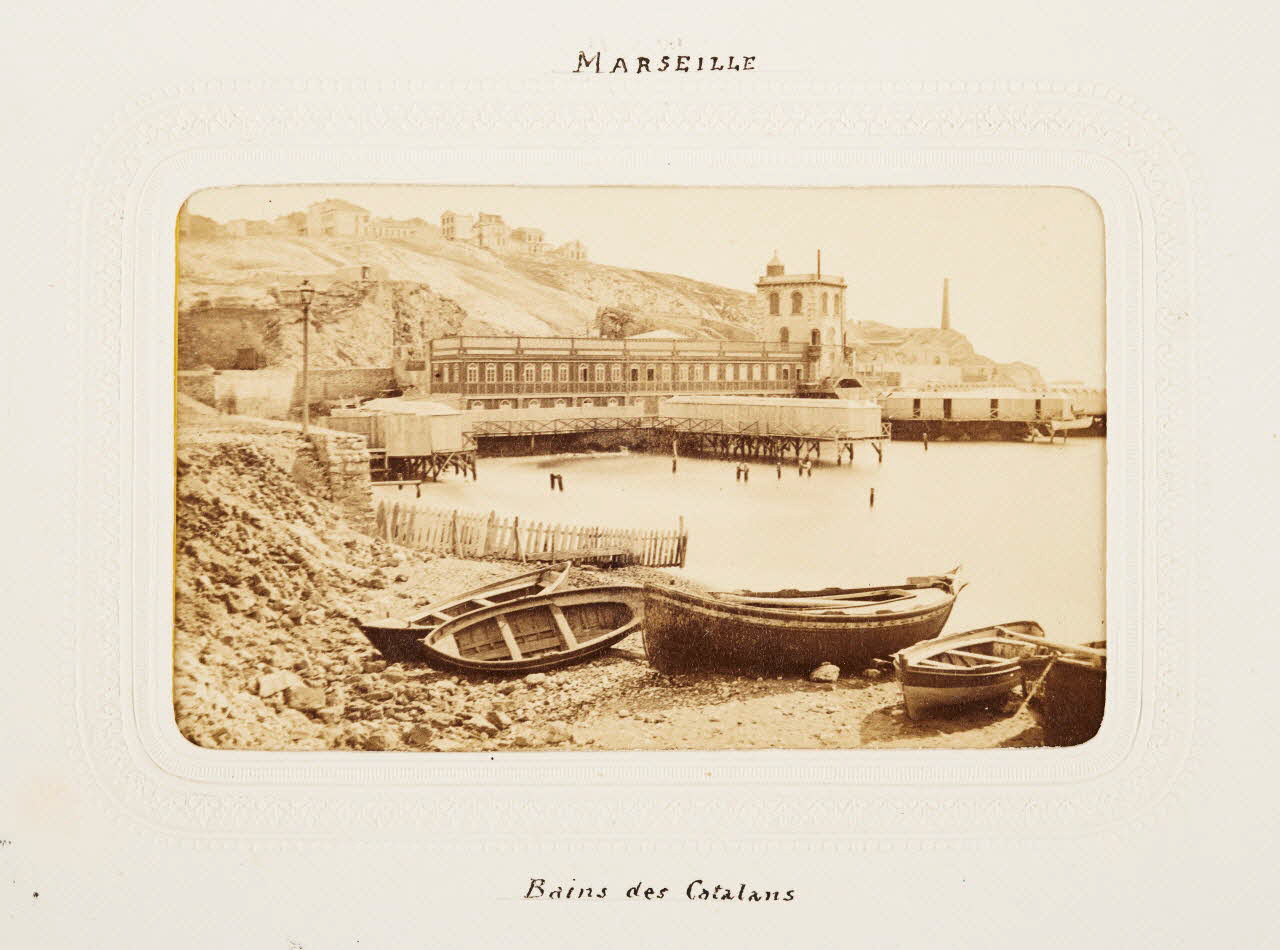 Collé et Vérane tirage photographique Marseille. Bains des Catalans Provence-Alpes-Côte d'Azur, France 1860-1870 2020.41.1.86 Photo Mucem / Marianne Kuhn