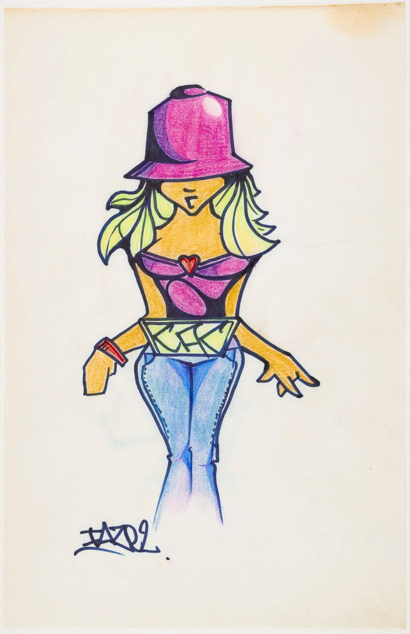 dessin Jeune femme en pied 2018.25.8 Photo Mucem / Marianne Kuhn