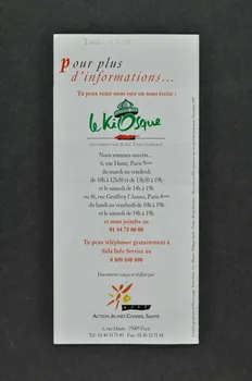 Ajcs (Action Jeunes Conseil Santé) Dépliant "Toi, le préservatif et le sida" France 1997/11 2002.127.10  Photo Mucem
