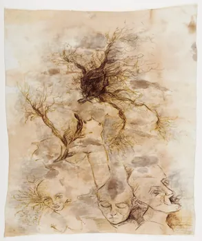 Zehra Dogan dessin Femme-arbre et visages d'expression Anatolie du Sud-Est, Turquie 2018/2/26 2019.12.14 Photo Mucem / Marianne Kuhn