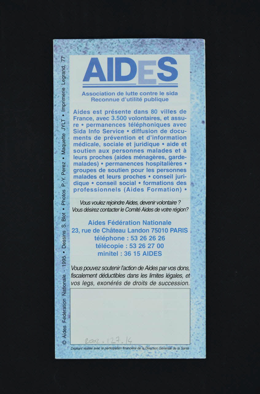 AIDES Dépliant "12 questions sur le sexe sans risque entre hommes" France 1995 2002.127.14 Photo Mucem