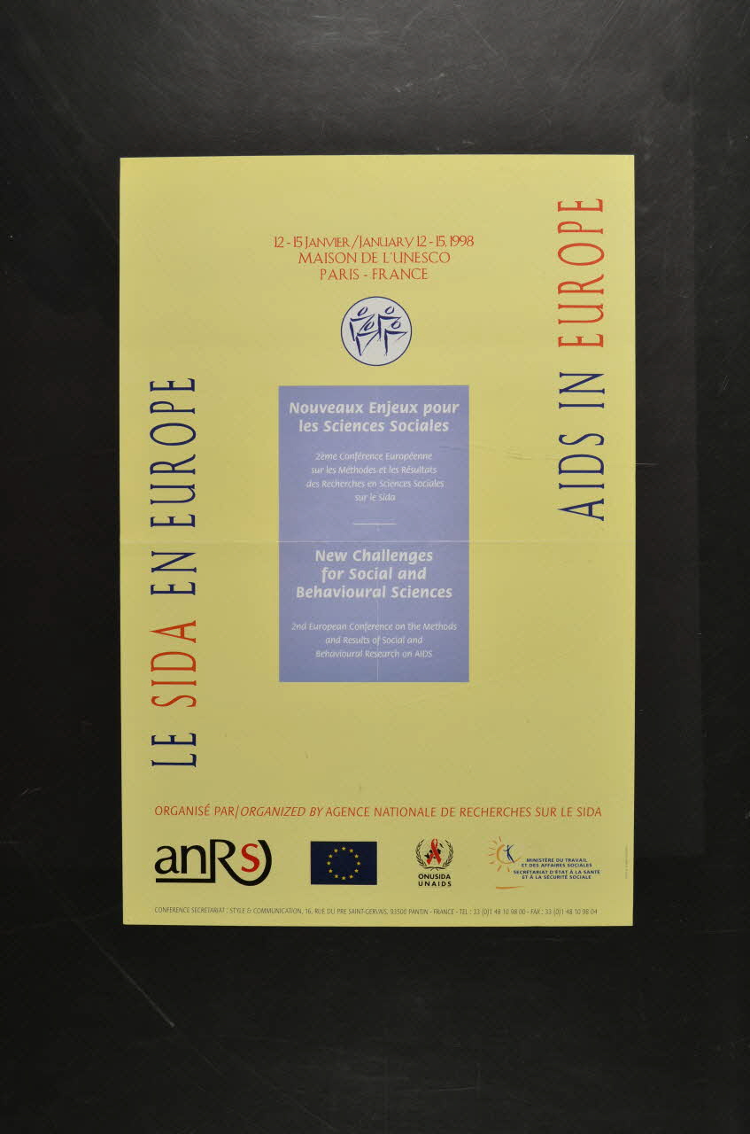 Agence Nationale de Recherches sur le Sida (ANRS) affiche Le Sida en Europe Île-de-France, France 1998 2002.127.143 Photo Mucem