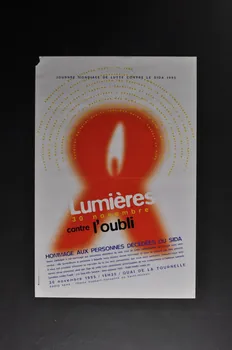 Collectif interassociatif :  AIDES Ile-de-France, Arcat-sida, CRIPS Ile-de-France, Dessine-moi un mouton, Patchwork des Noms , Sida Info Service, Sol En Si, Solidarité Sida, UNALS. affiche Affiche "Lumières contre l'oubli. 30 novembre 1995 / hommage aux personnes décédées du sida" France 1995 2002.127.158  Photo Mucem
