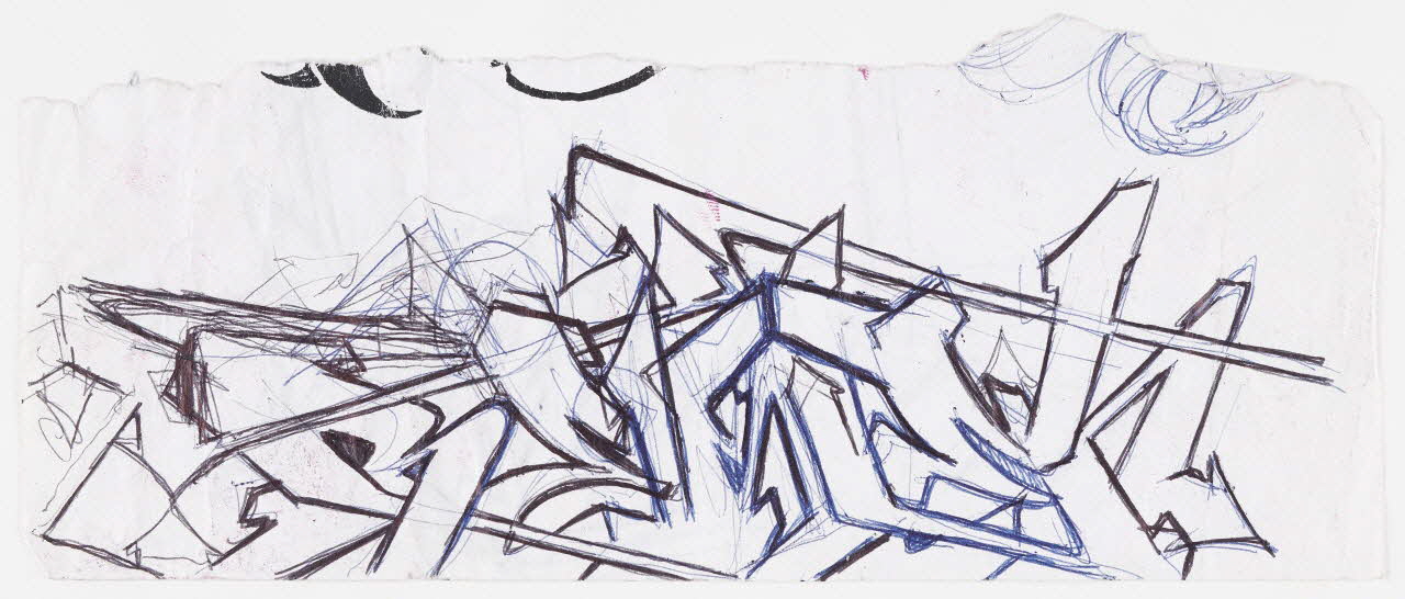 Neuro esquisse Ensemble d'une esquisse et d'une photographie Lombardie, Italie 2011 2021.4.6.1-2 Photo Mucem / Marianne Kuhn