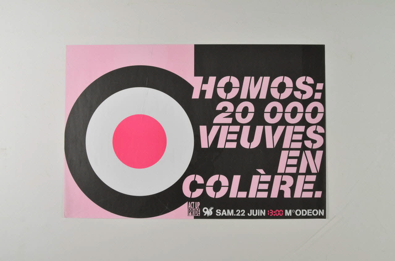 Act Up-Paris affiche "Homos : 20 000 veuves en colère" Île-de-France, France 1996/6 2002.127.165 Photo Mucem
