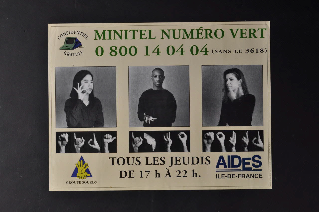 affichette Groupe sourds de AIDES 2002.127.183 Photo Mucem