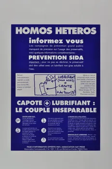 affiche "Homos, hétéros... Capote + lubrifiant : le couple inséparable" 2002.127.188 Photo Mucem