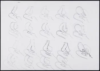 Neuro dessin Variations stylistiques sur la lettre E Lombardie, Italie 2005 2021.4.1.1  Photo Mucem / Marianne Kuhn