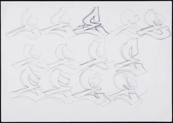 Neuro dessin Variations stylistiques sur la lettre E Lombardie, Italie 2005 2021.4.1.2  Photo Mucem / Marianne Kuhn
