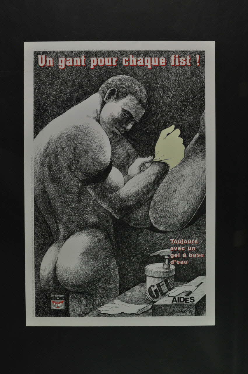 Aides Paris - Ile-de-France affiche "Un gant pour chaque fist ! / Toujours avec un gel à base d'eau" France 1995 2002.127.228 Photo Mucem