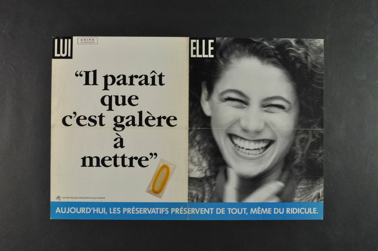 Comité Français d'Education pour La Santé (CFES) affiche "Il paraît que c'est galère à mettre" France 1988 2002.127.232 Photo Mucem