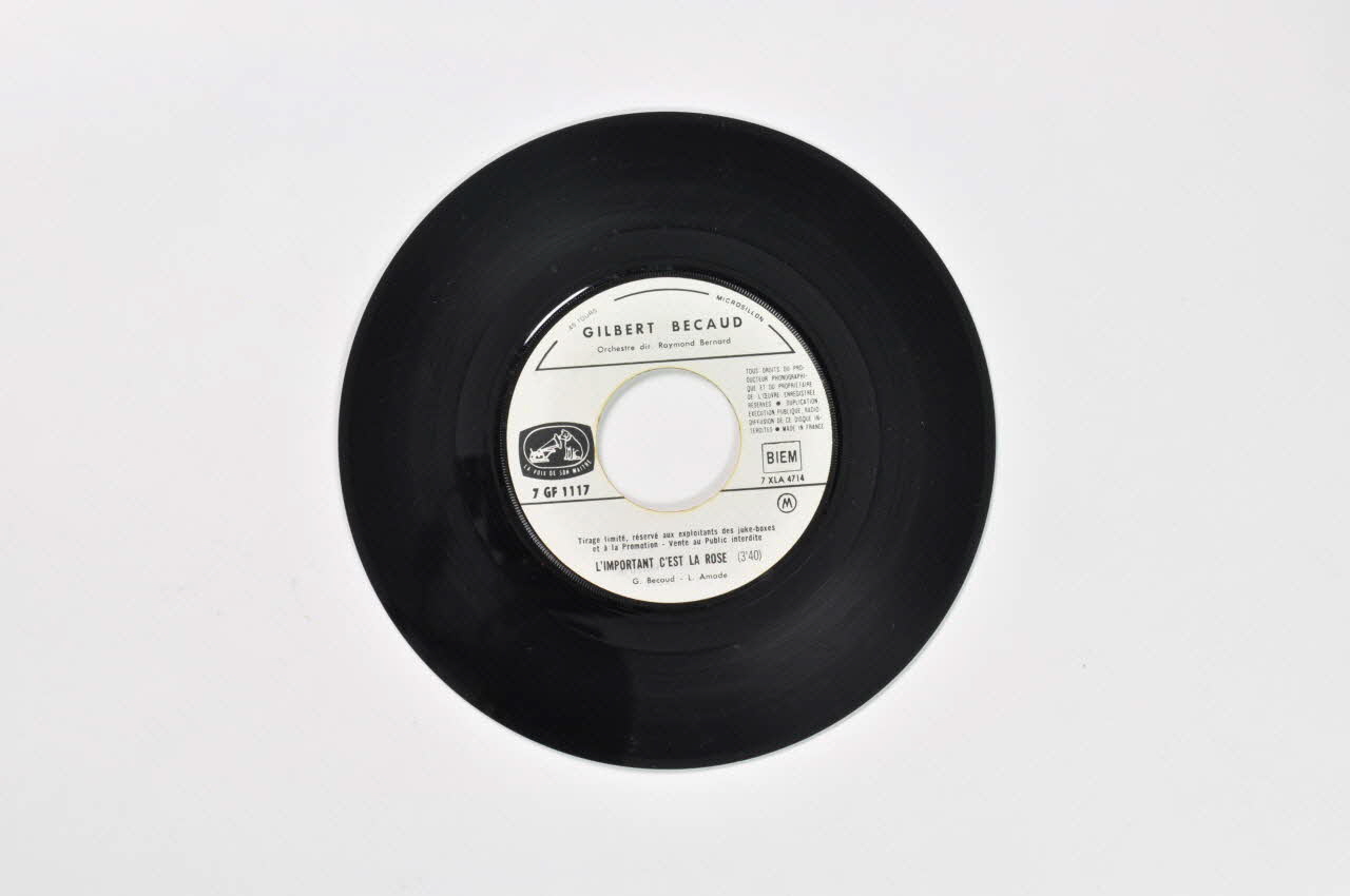 disque 45 tours L'important c'est la rose 2001.69.16.1860 Photo Mucem