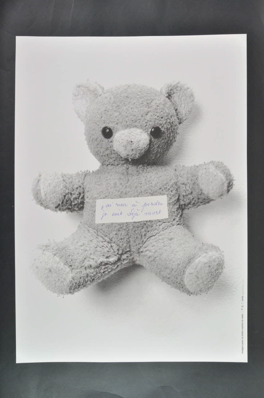 affiche Affiche "Images pour la lutte contre le sida", n°25  de Claude Lévêque / "j'ai rien à perdre, je suis déjà mort." France 1993 2002.127.316 Photo Mucem