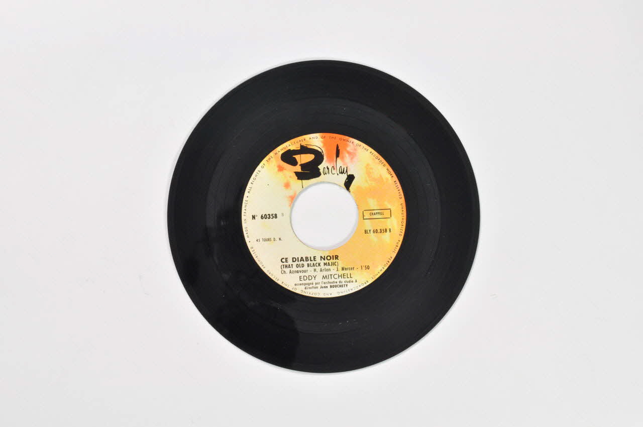 disque 45 tours Ce diable noir 2001.69.16.1889 Photo Mucem